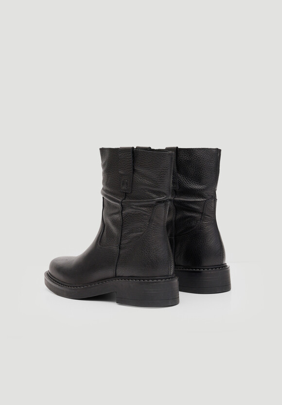 Leather Slouchy Biker Boot
