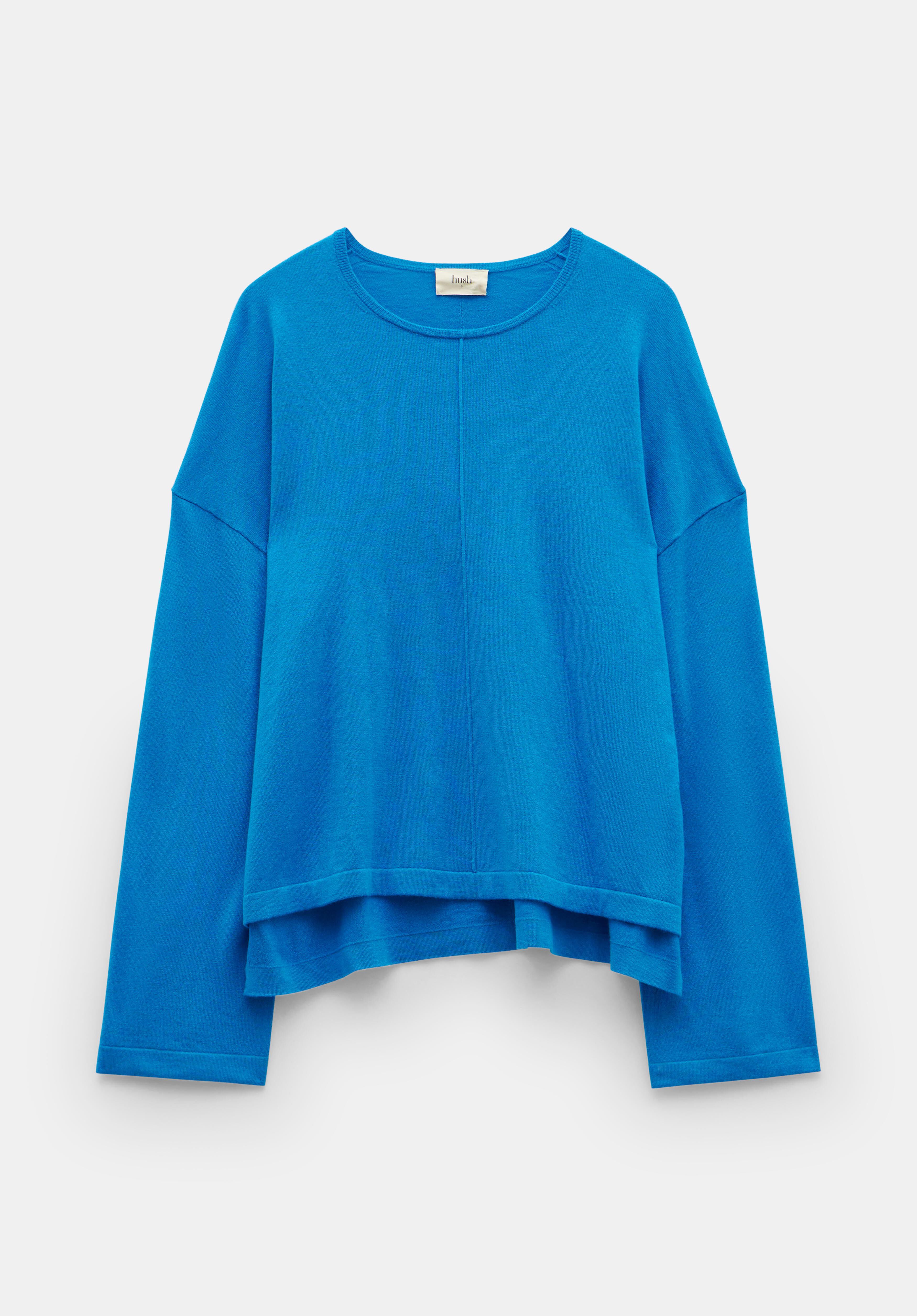 Fleur Wide Sleeve Wool Jumper Bright Blue hush