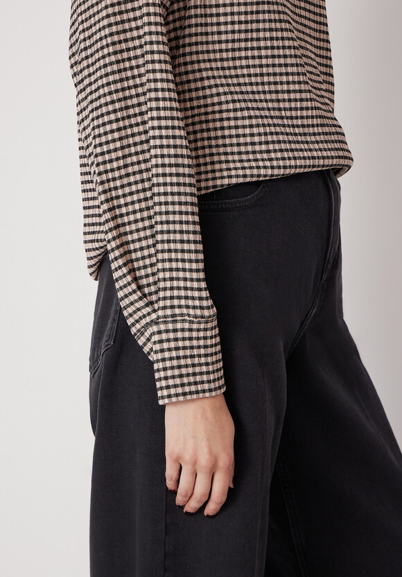 Emily Gingham Puff Sleeve Top