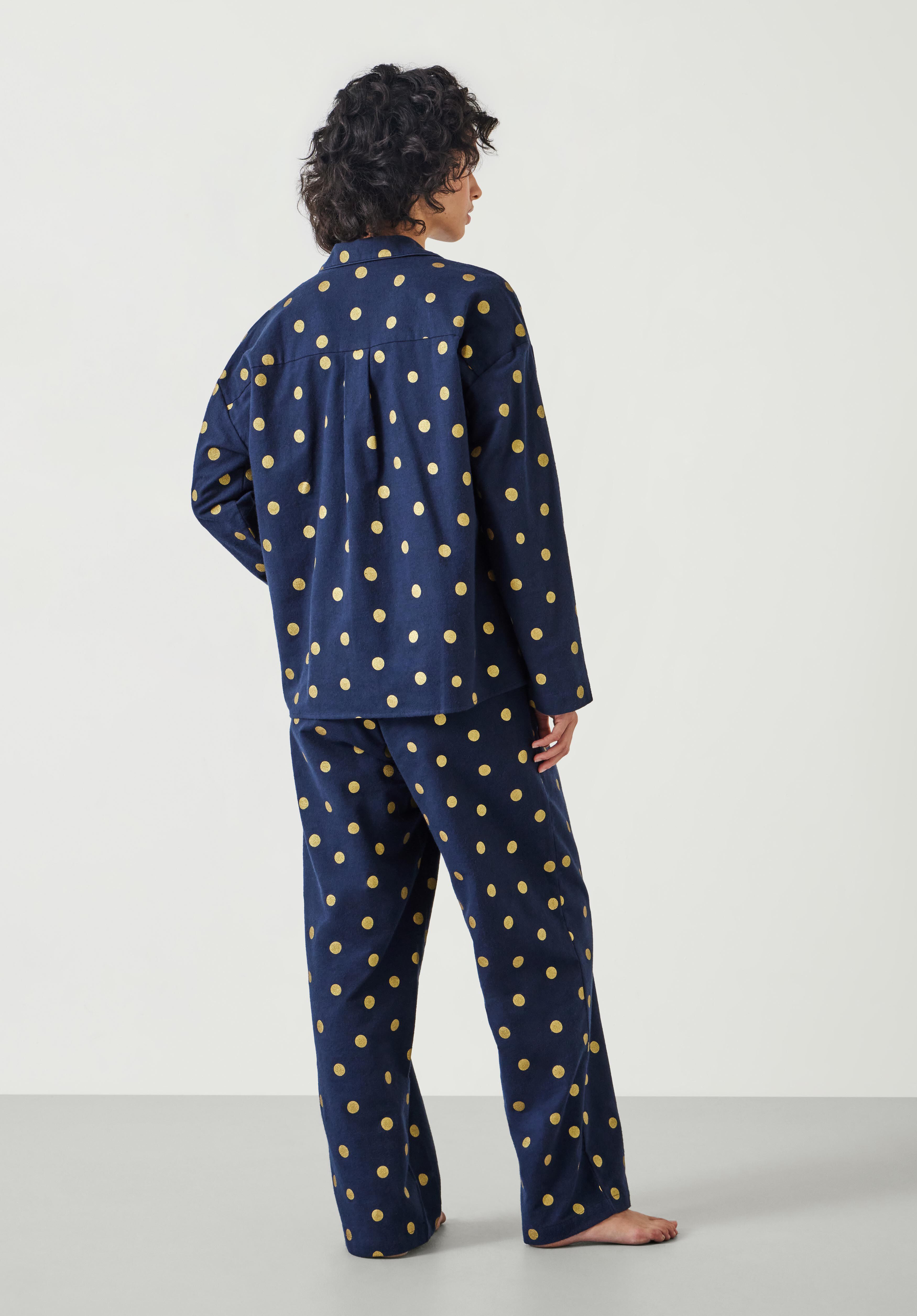 Amita Flannel Foil Polka Dot Pyjamas