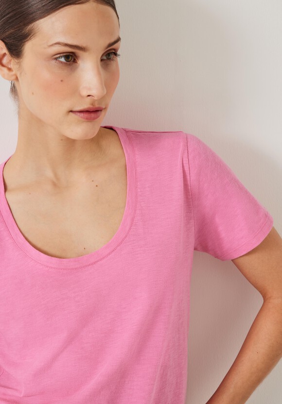 Hari Scoop Neck Cotton Slub T-Shirt