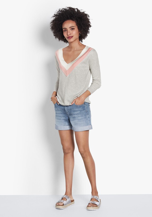 Striped V-Neck Jumper