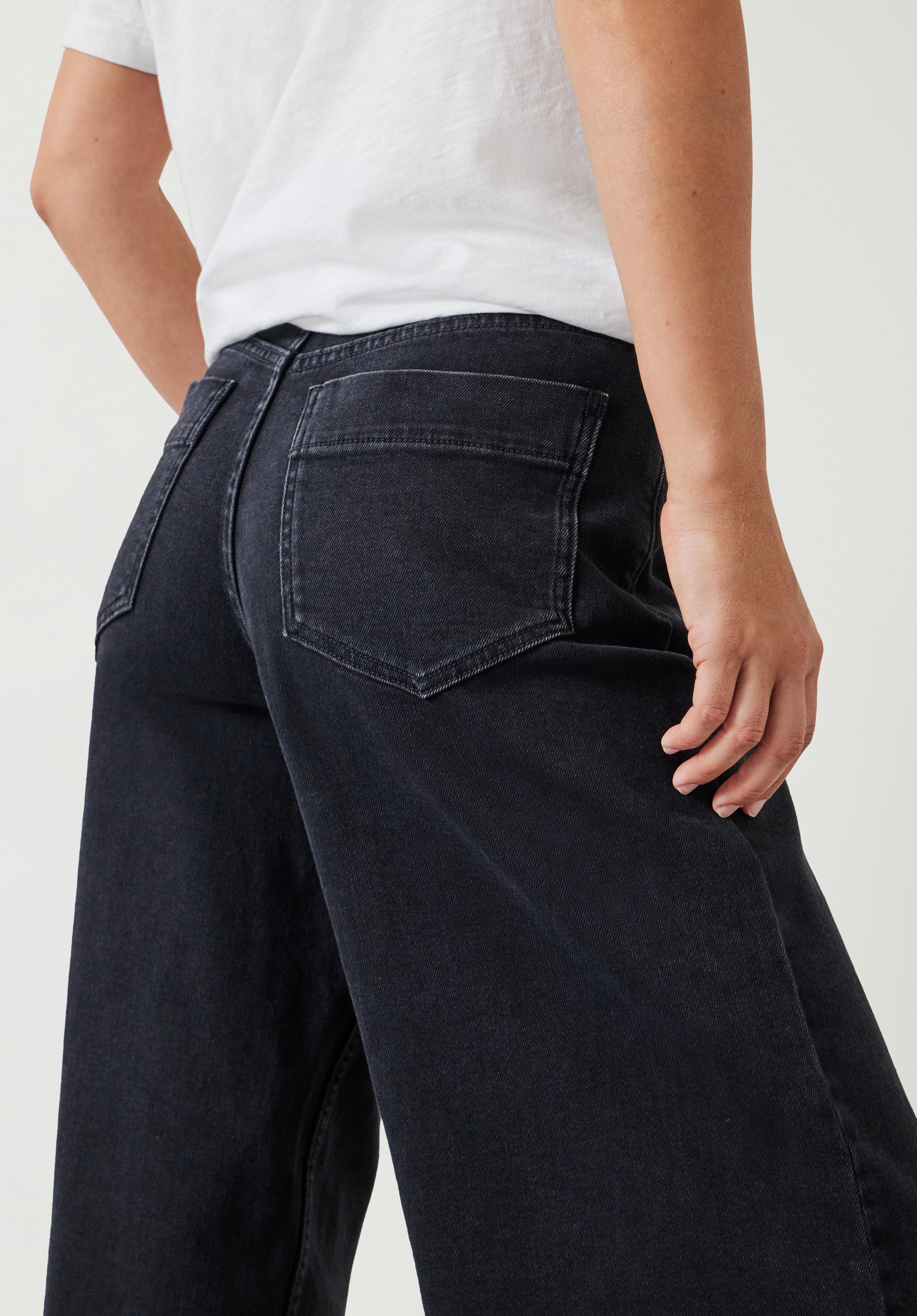 Nessa Wide Leg Jeans | Washed Black | hush