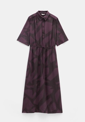 Air Flow Short Sleeve Midi Shirt Dress