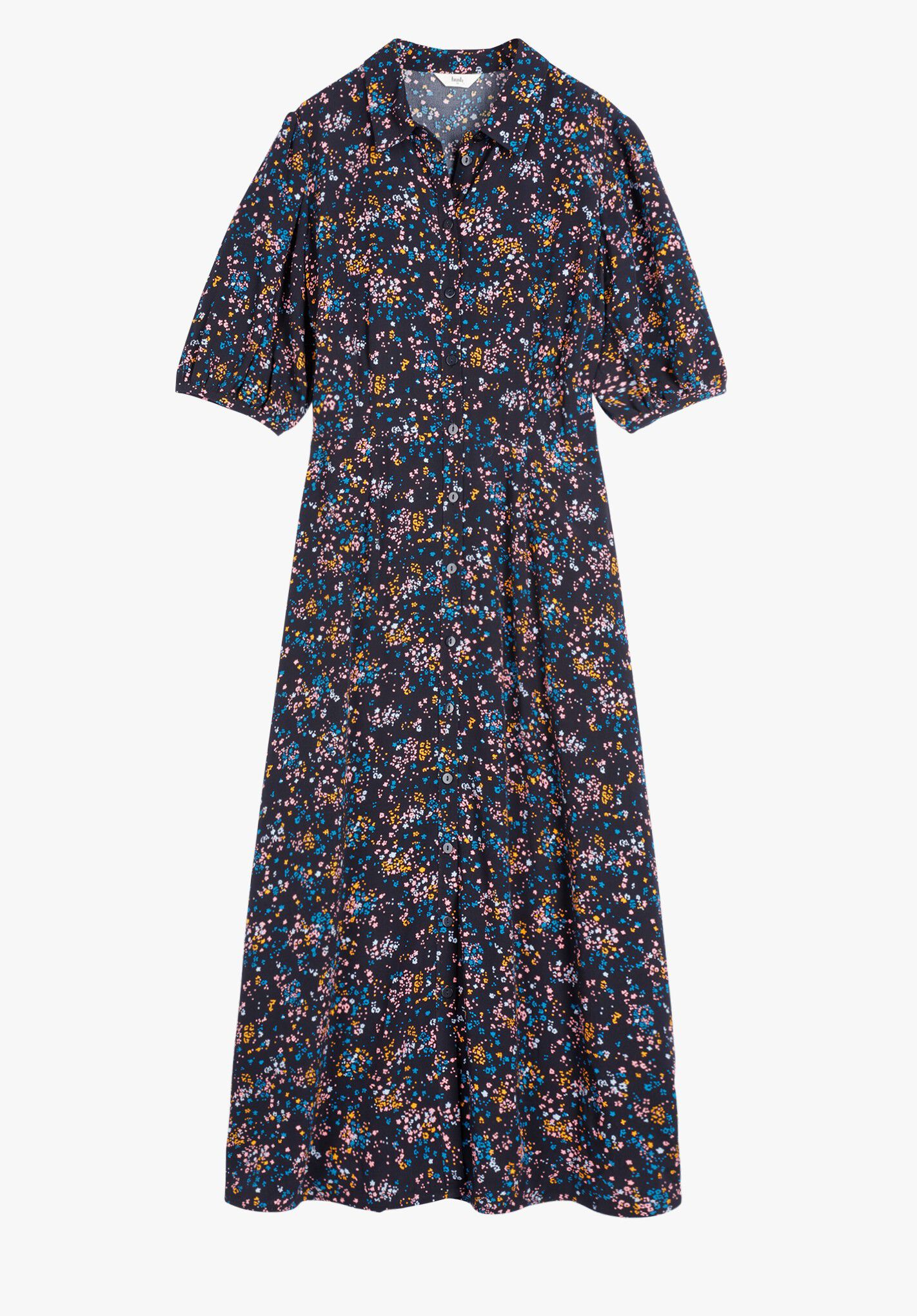 short sleeve shirt dress midi