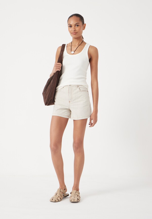 Stripe Denim Shorts