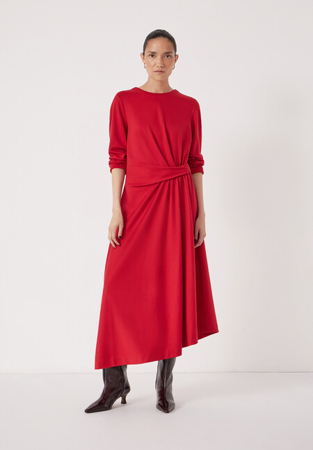 Asymmetric Hem Jersey Dress