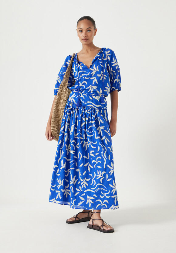Printed Balloon Sleeve Blouse