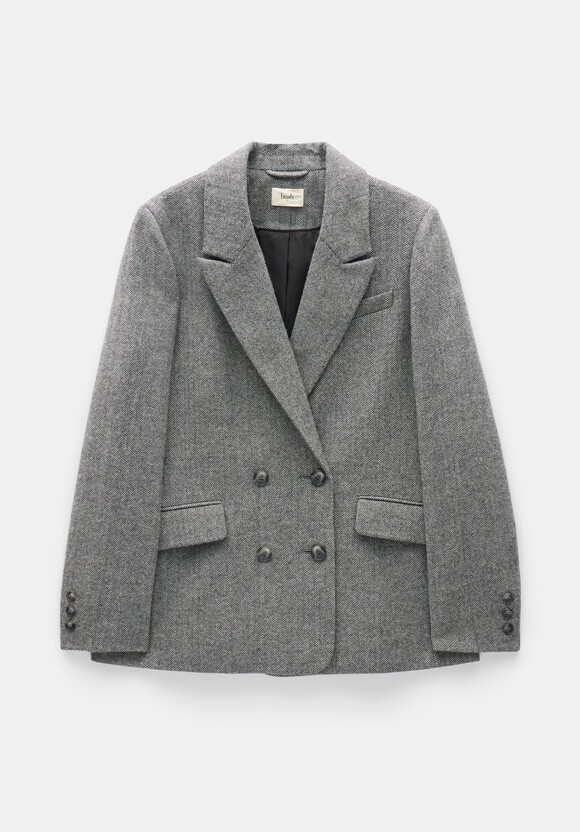 Maeve Relaxed Wool Blend Herringbone Blazer