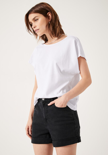 Back Scoop Detail Cotton T-Shirt