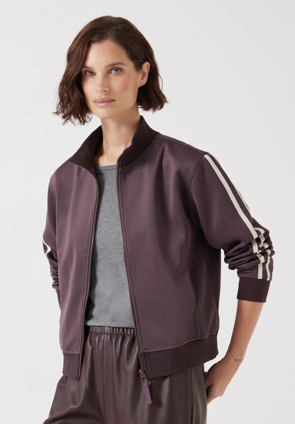 Zanna Side Stripe Zip Through Sweatshirt