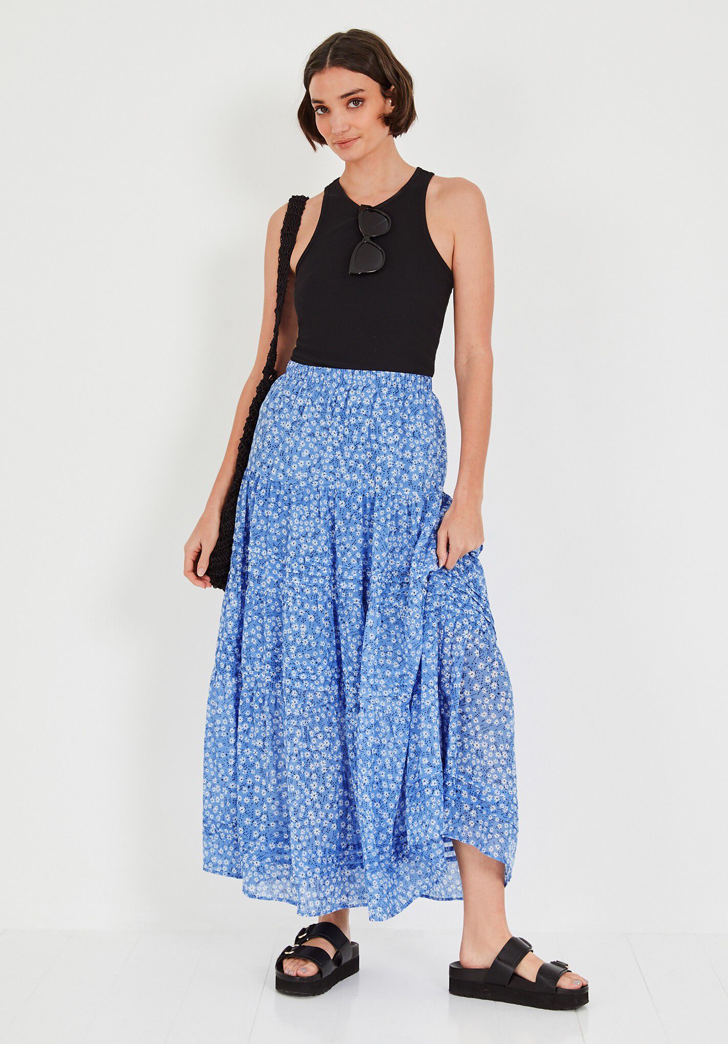 Blue maxi skirt uk