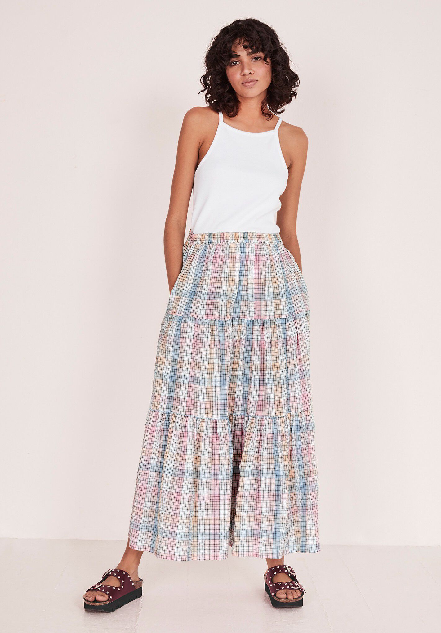 【THE MUSEUM VISITOR】 CHECK MIXED SKIRTS 1c77c23f193ec.png