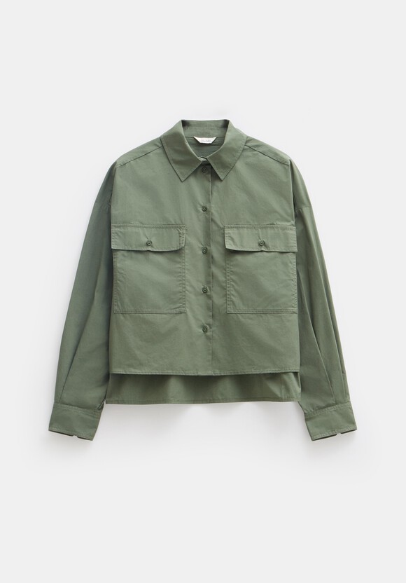 Paper Cotton Oversized Cropped Shirt