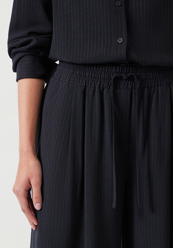 Prisha Wide Leg Pinstripe Trousers