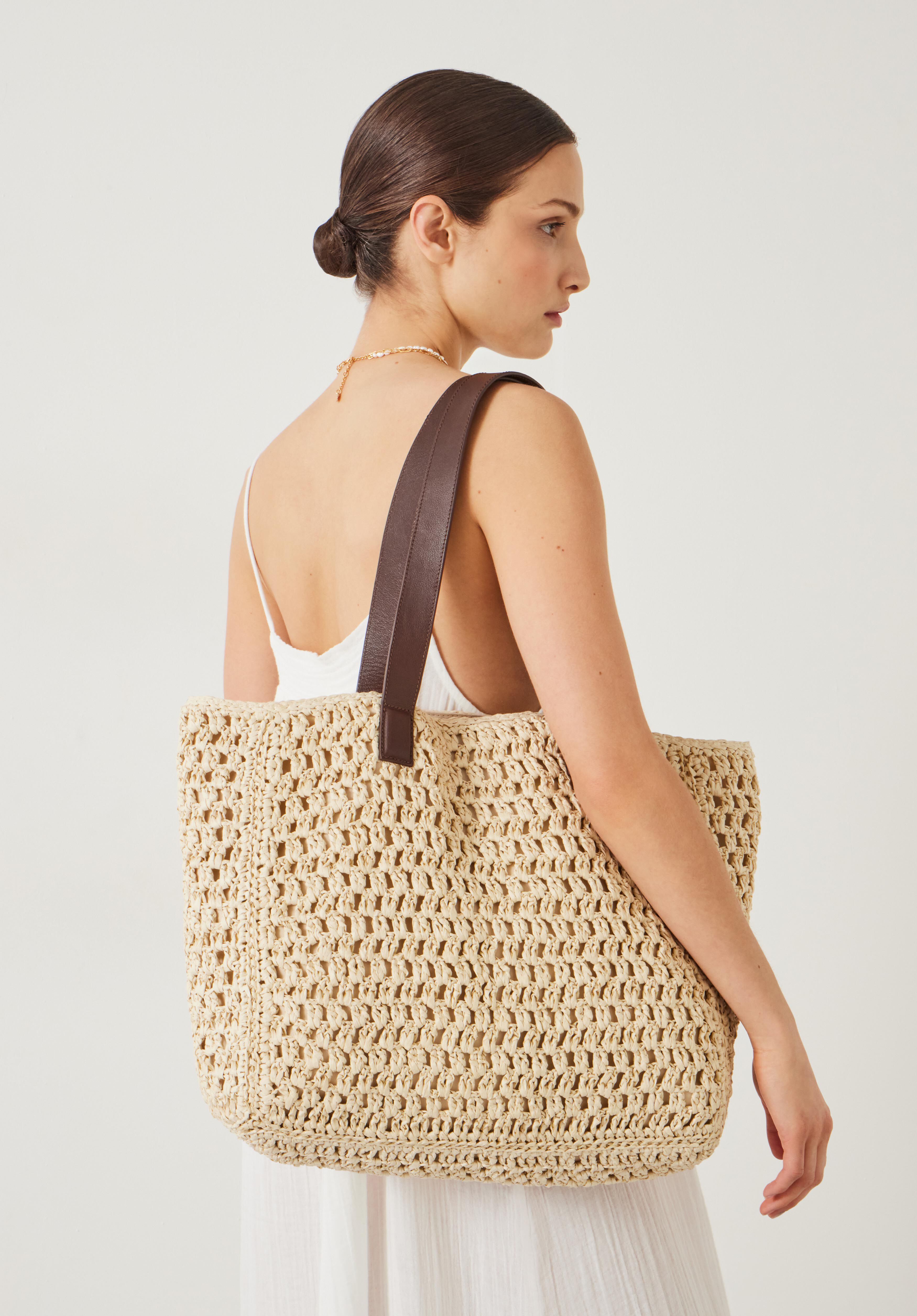 Tote bag straw cheap
