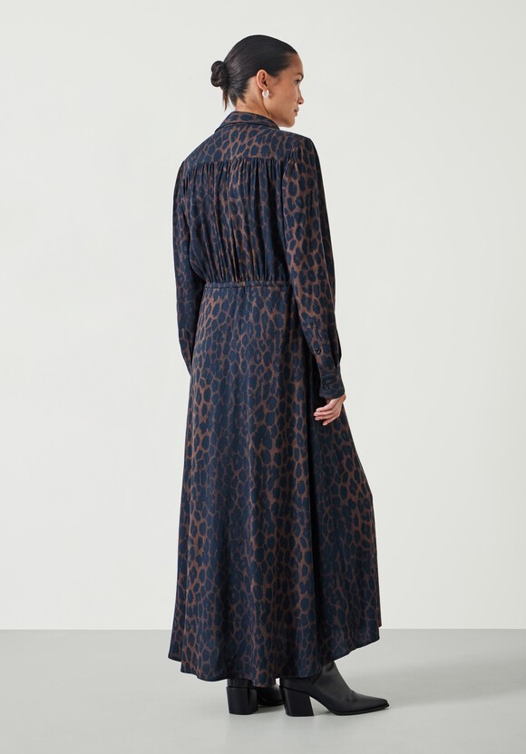 Rosey Leopard Midi Shirt Dress
