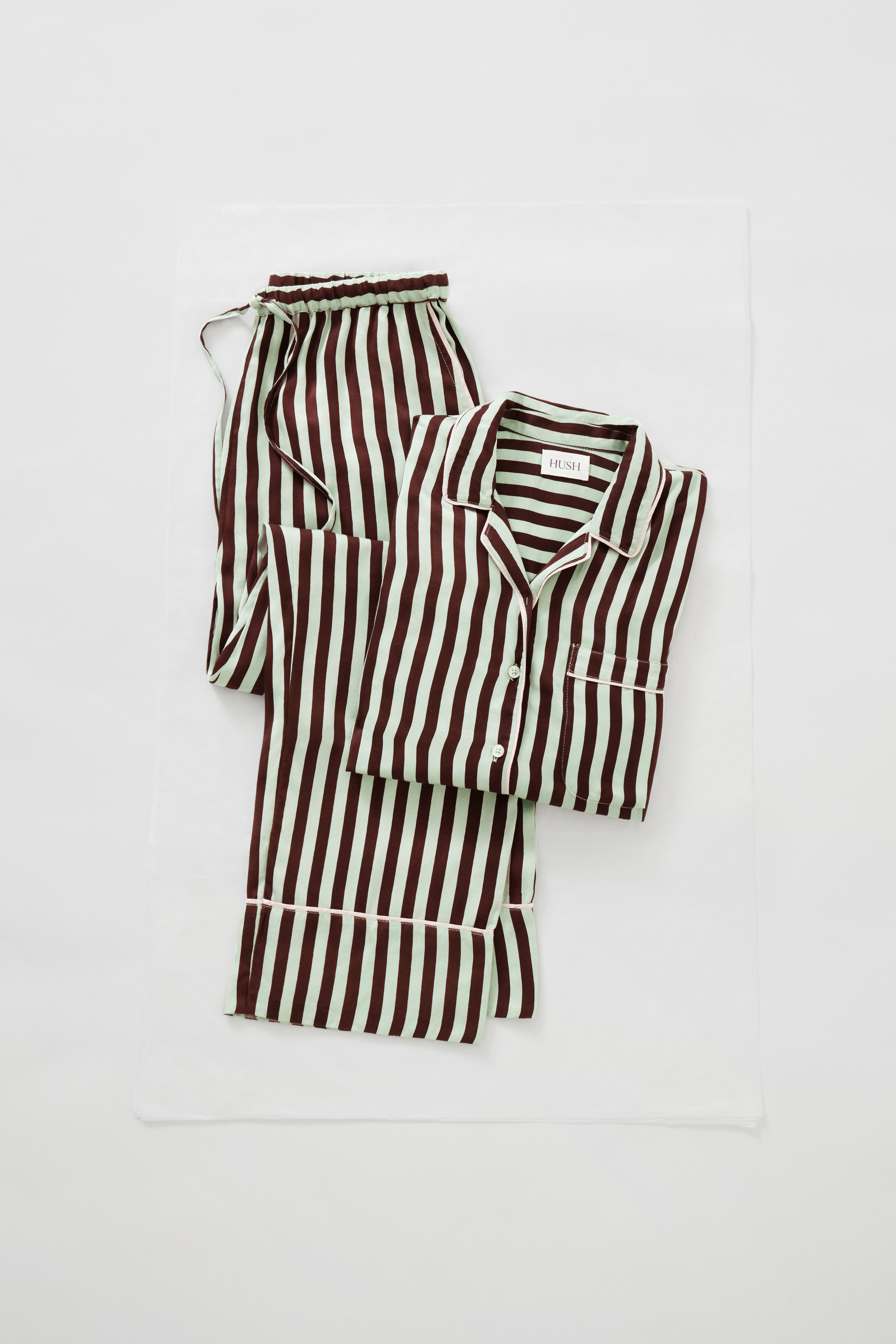 Angelina Satin Modal Stripe Pyjama Set