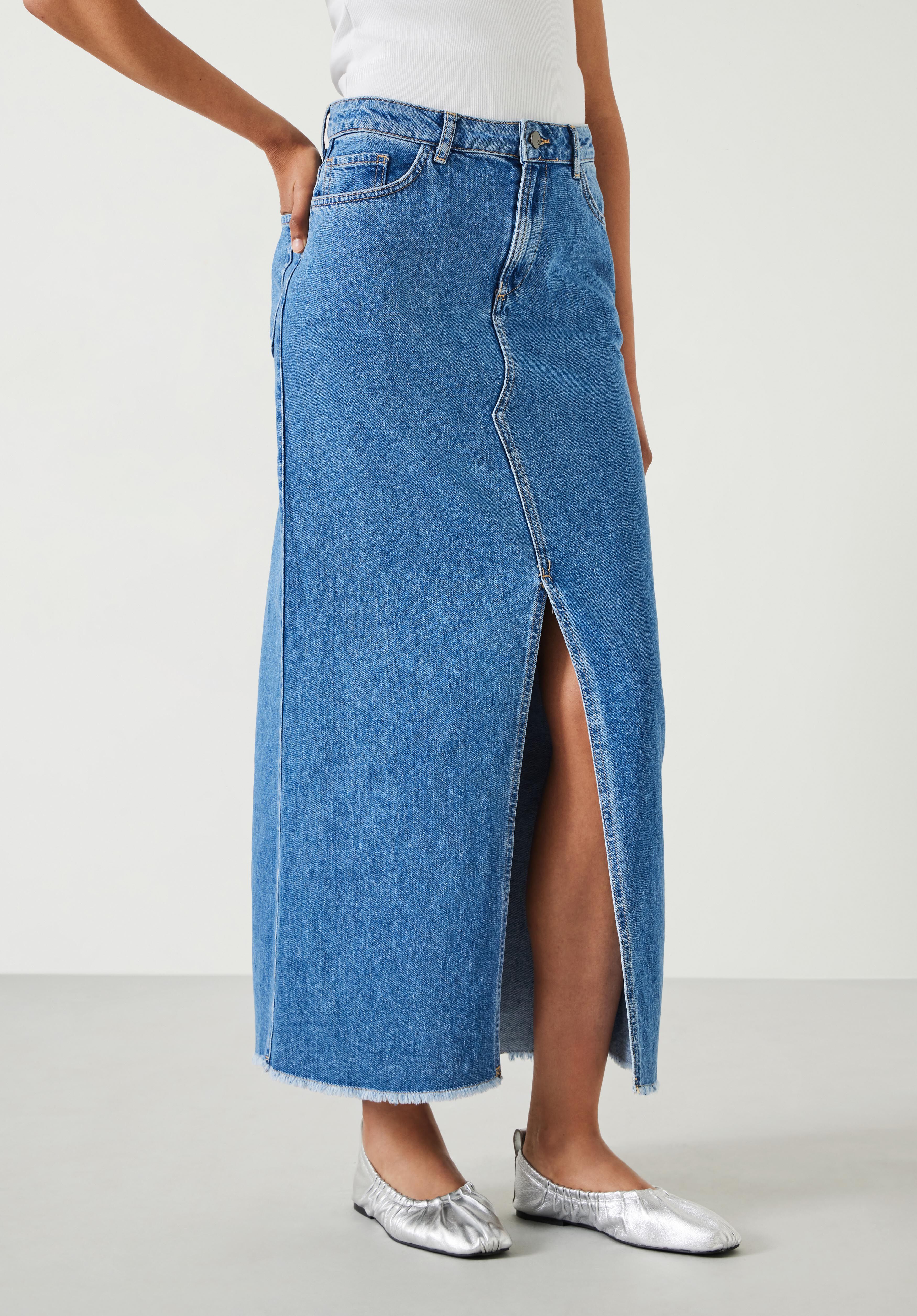 Rachelle Denim Maxi Skirt | Mid Authentic Blue | hush
