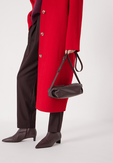 Leather Barrel Crossbody Bag