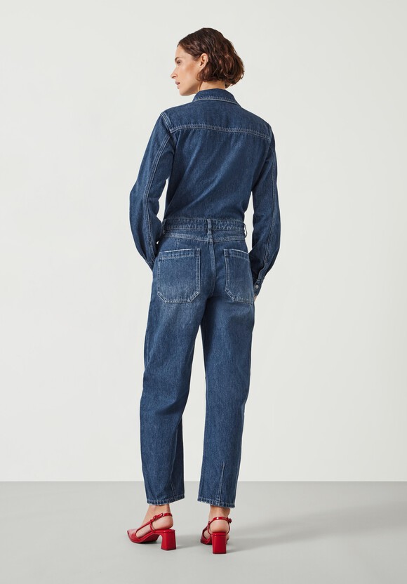 Barrel Leg Denim Jumpsuit