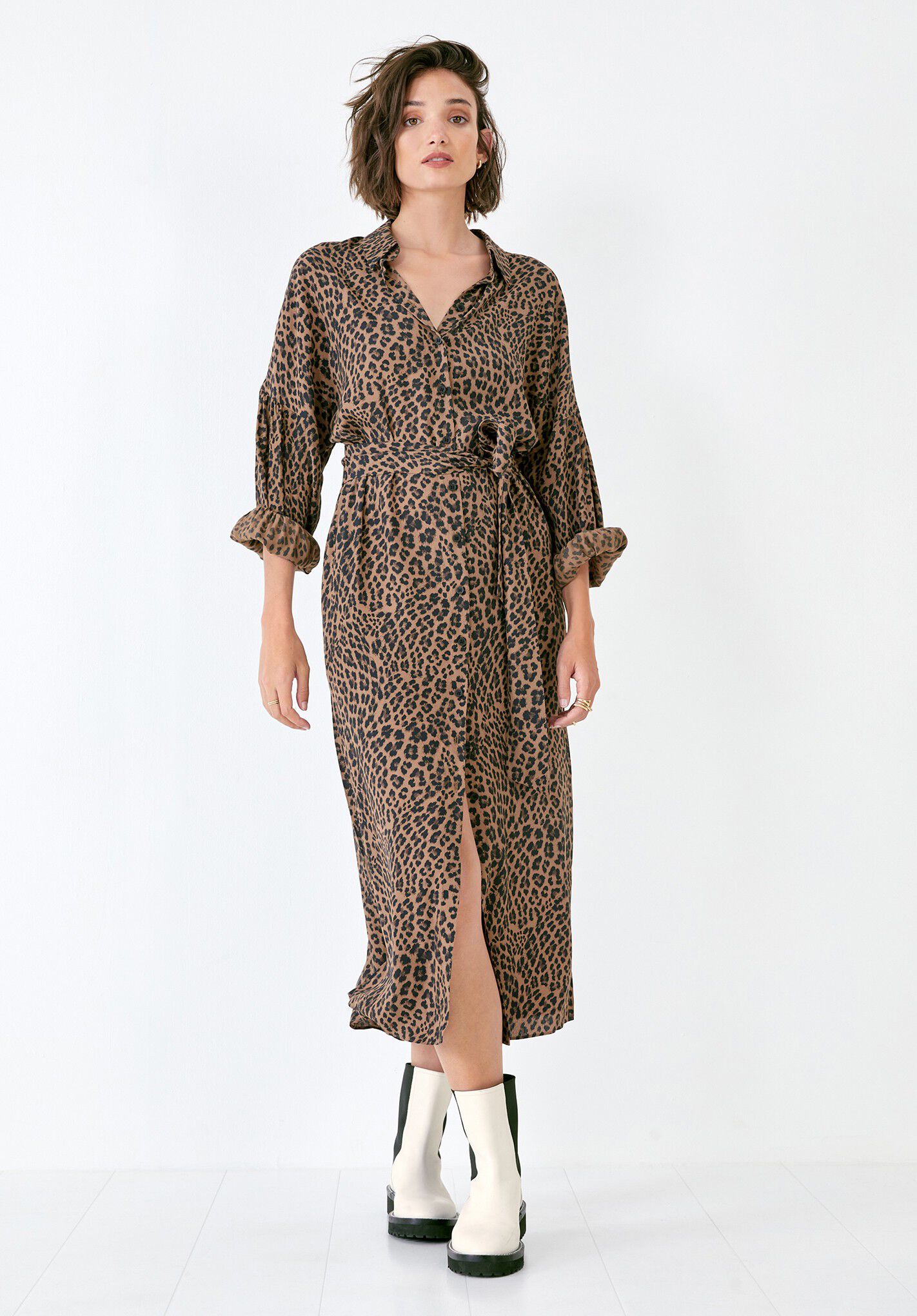 Long leopard dress cheap