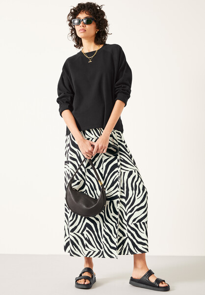 Zebra Wrap Maxi Skirt