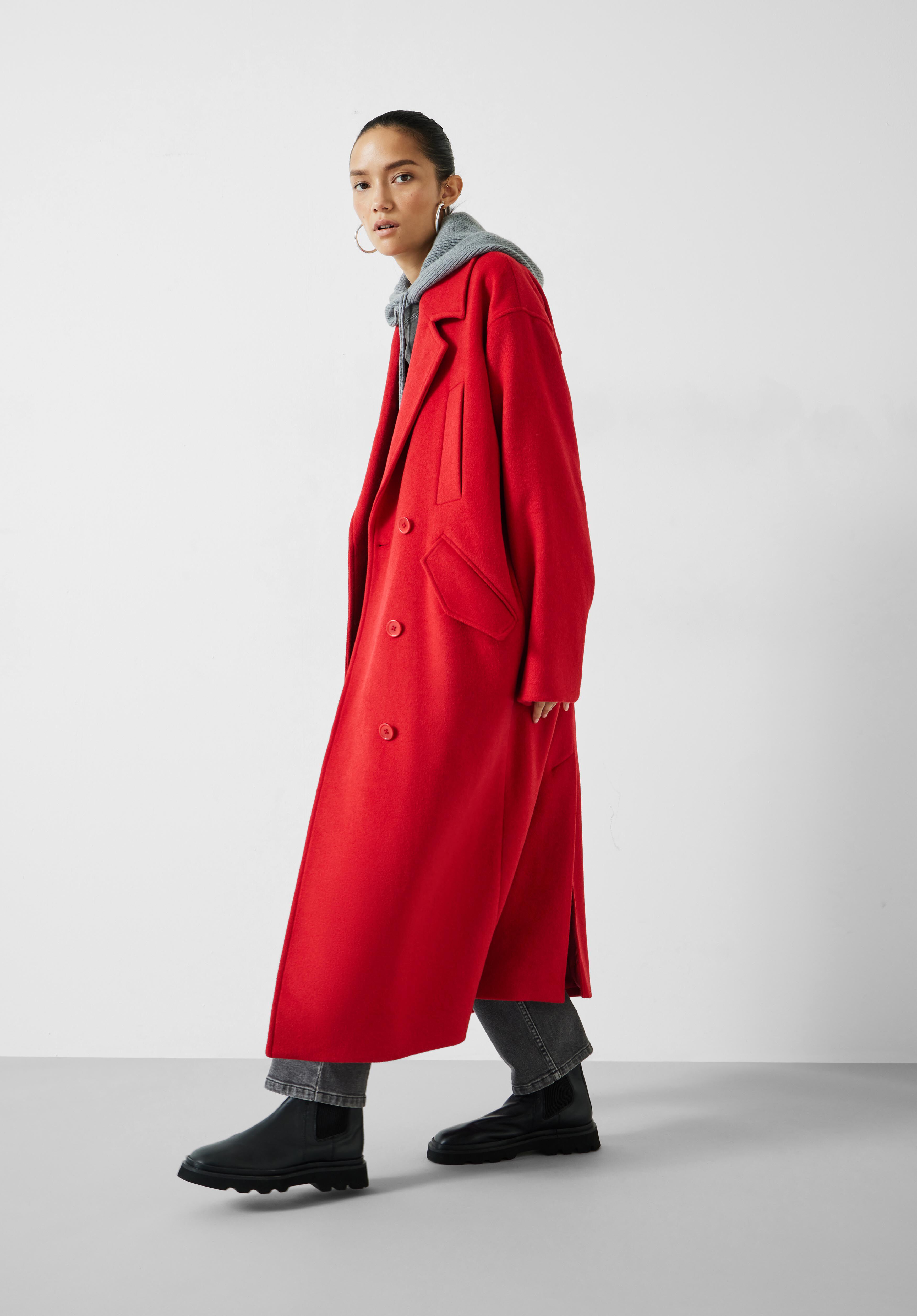 Red cocoon coat outlet