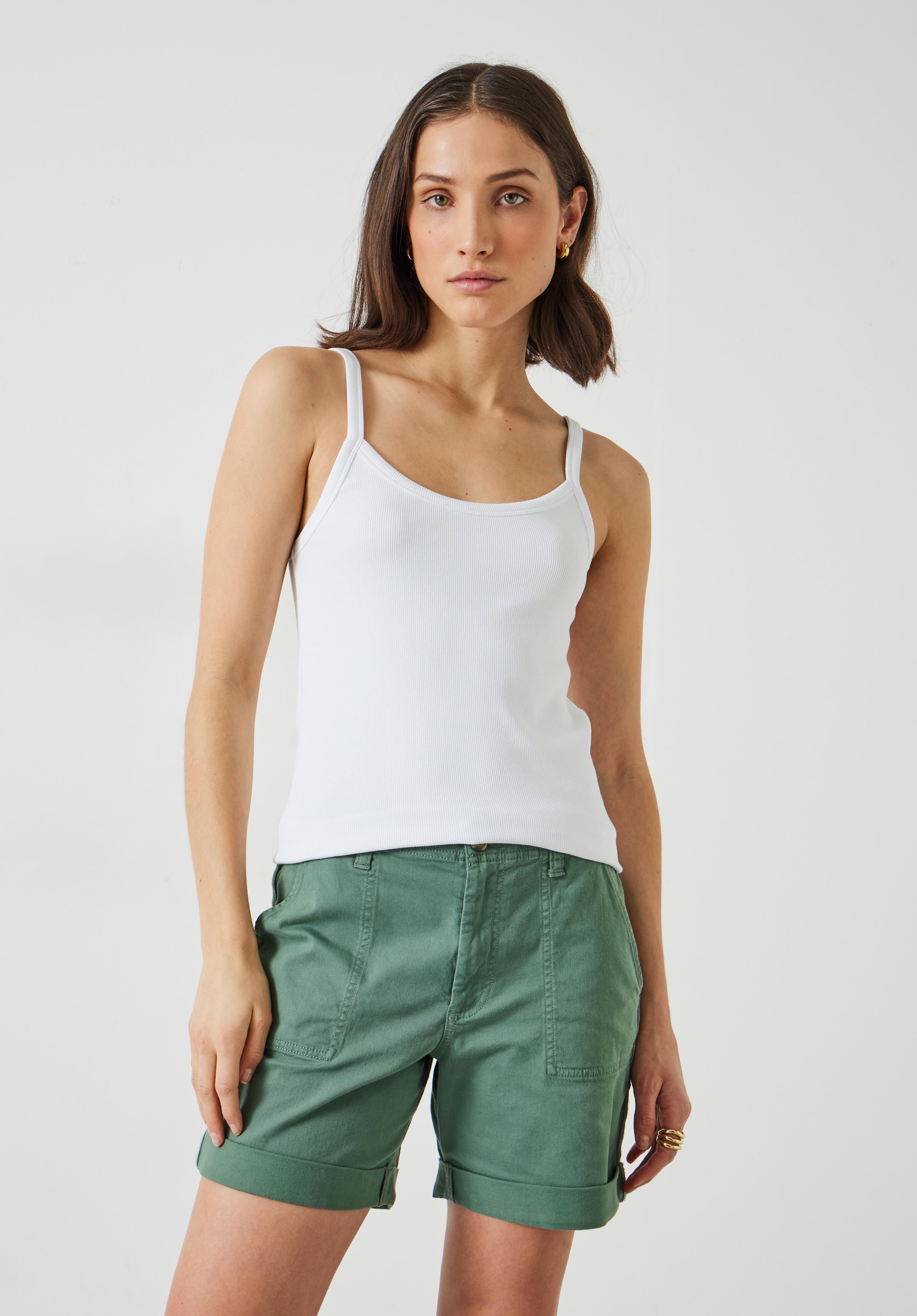 Shauna Thin Strap Ribbed Undershirt | White | hush