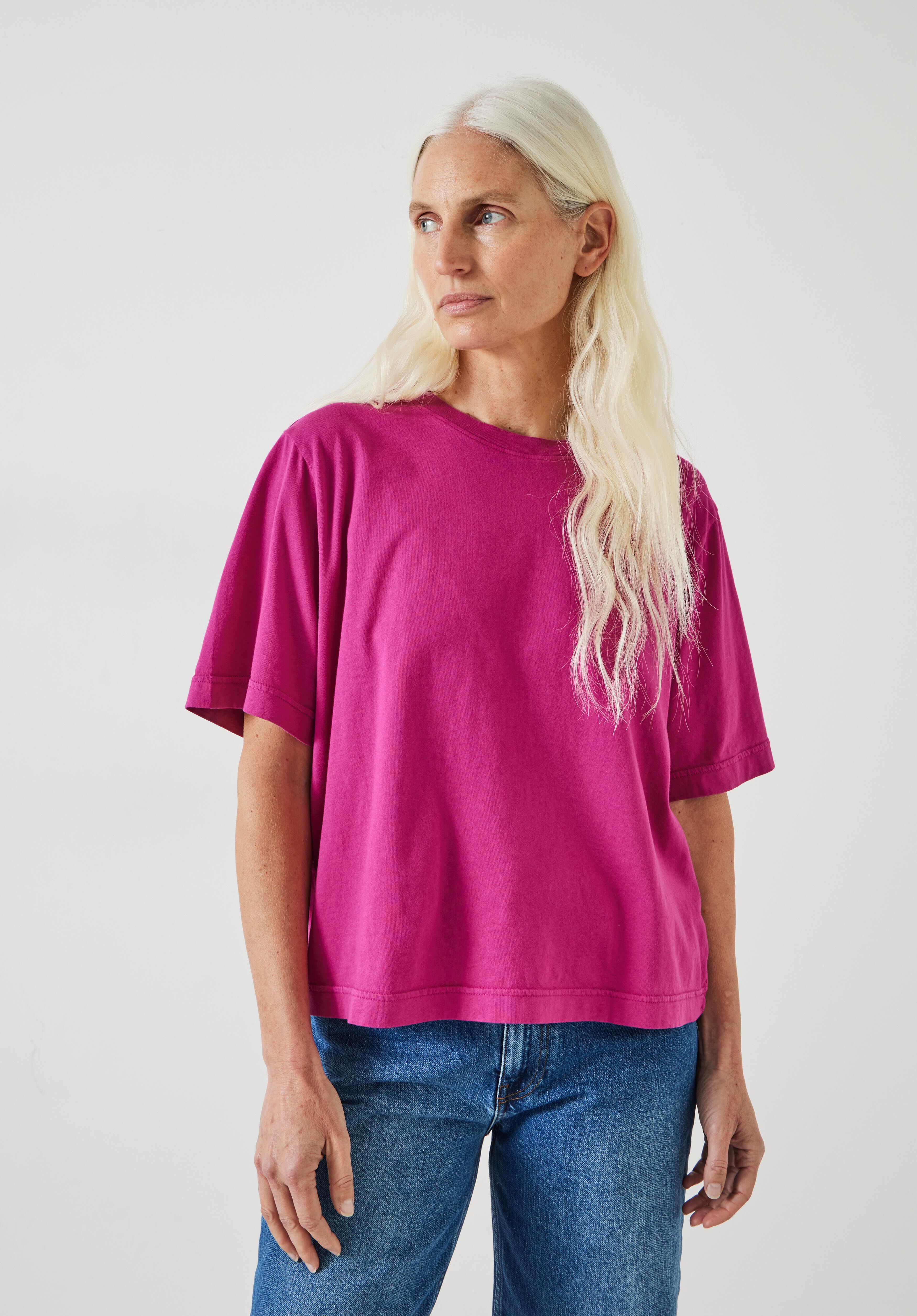 Cathy Cotton Crew Neck T Shirt poppy pink hush