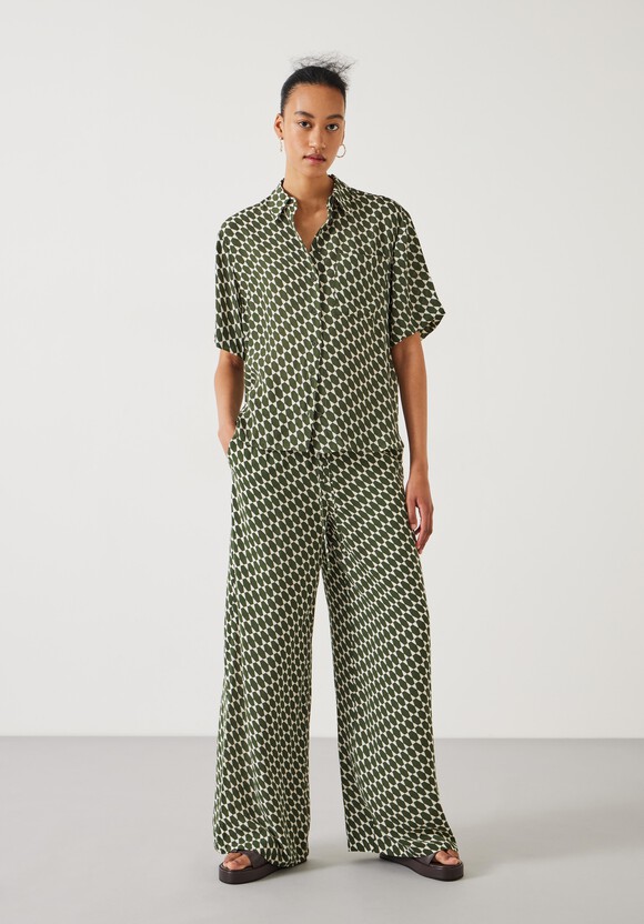Norah Relaxed Printed Wide Leg Trousers