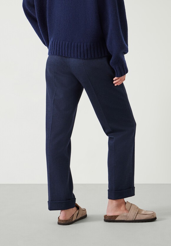 Eliz Slim Wool Blend Check Trousers