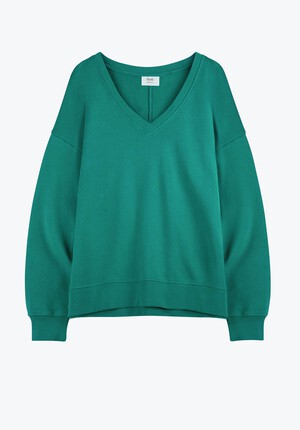 V-Neck Cotton Sweatshirt