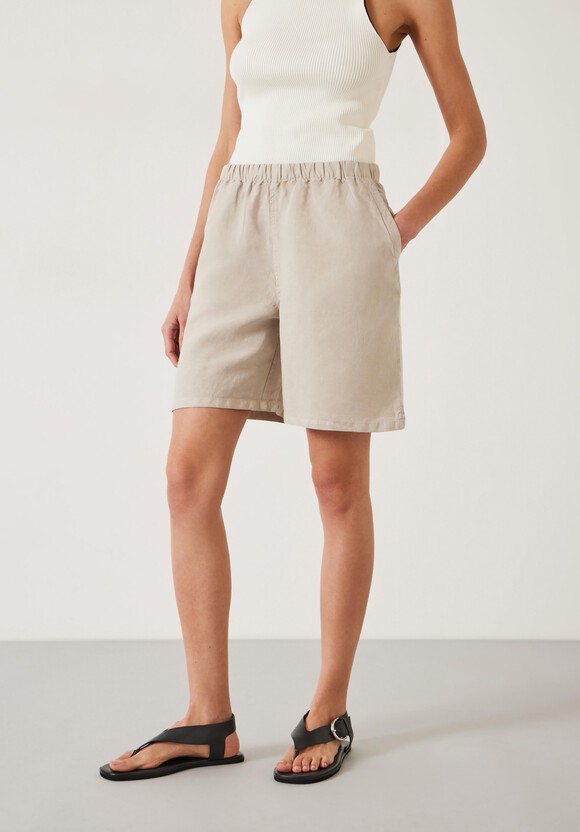 Patricia Relaxed High Waisted Linen Blend Shorts