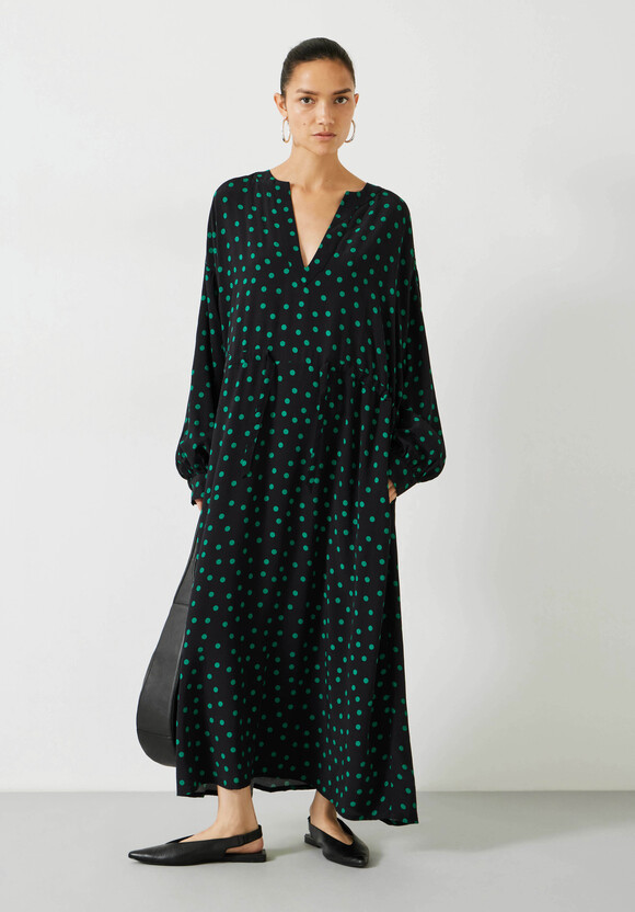 Aimee Maxi Dress | Polka Dots Green | hush
