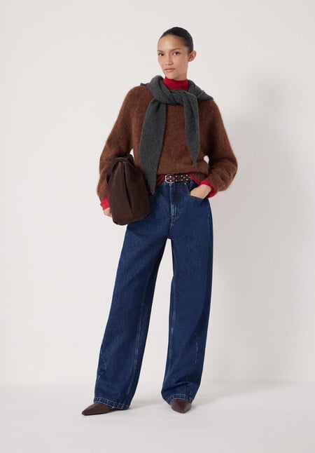 Crew Neck Alpaca Wool Jumper