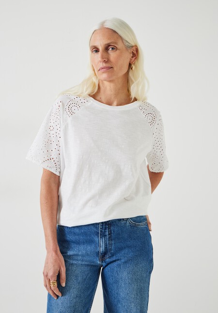 Ella Broderie Sleeve T-Shirt