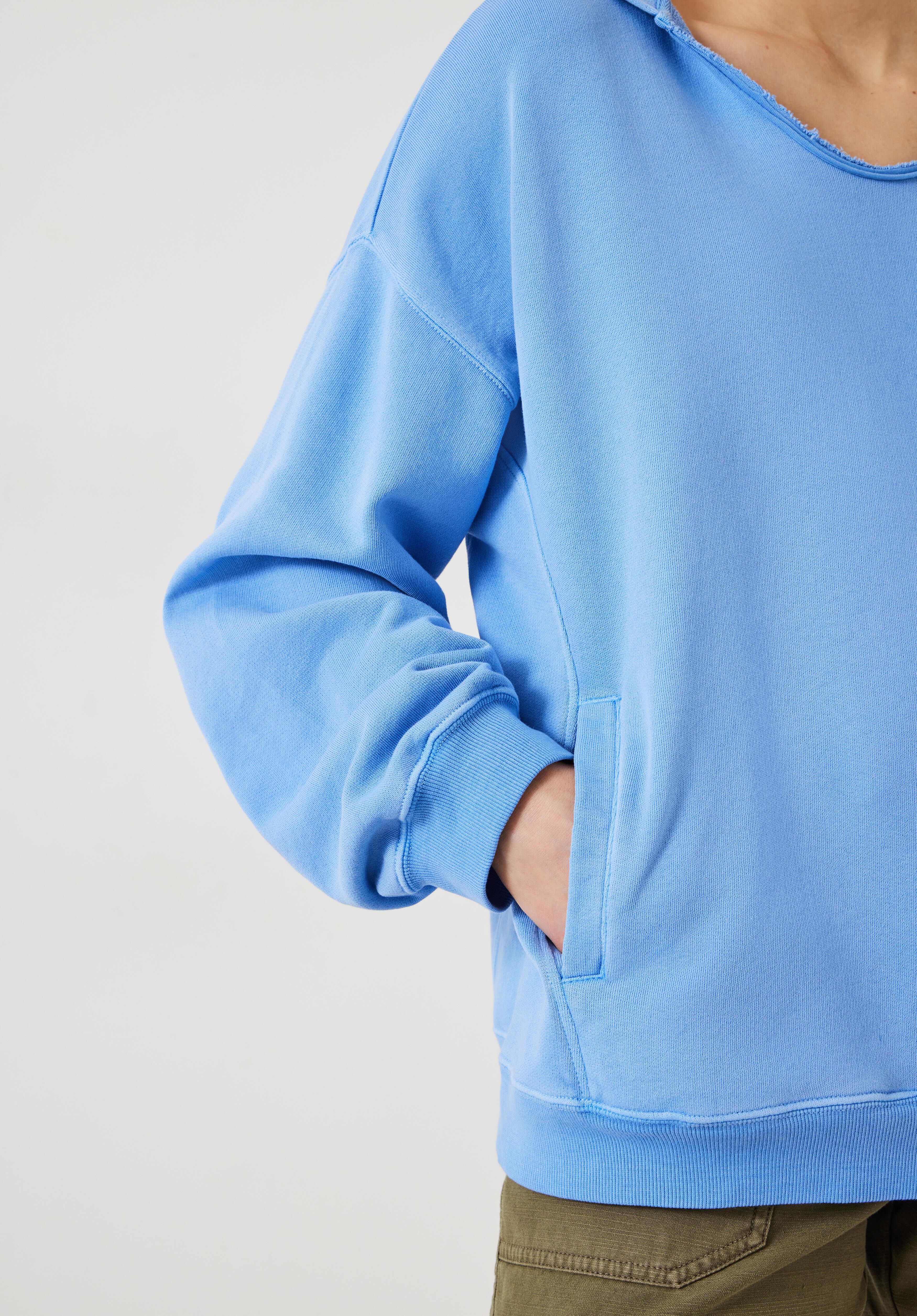 Open neck sweatshirt outlet