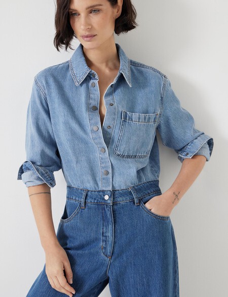 Two Tone Evelyn Denim Jumpsuit