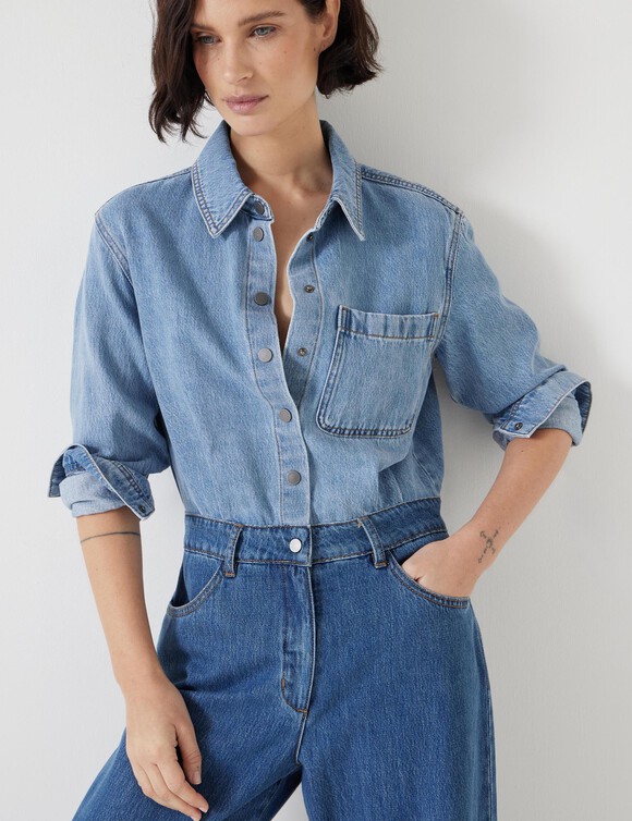 Two Tone Evelyn Denim Jumpsuit