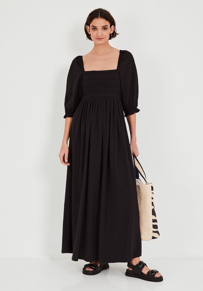 Puff Sleeve Jersey Dress
