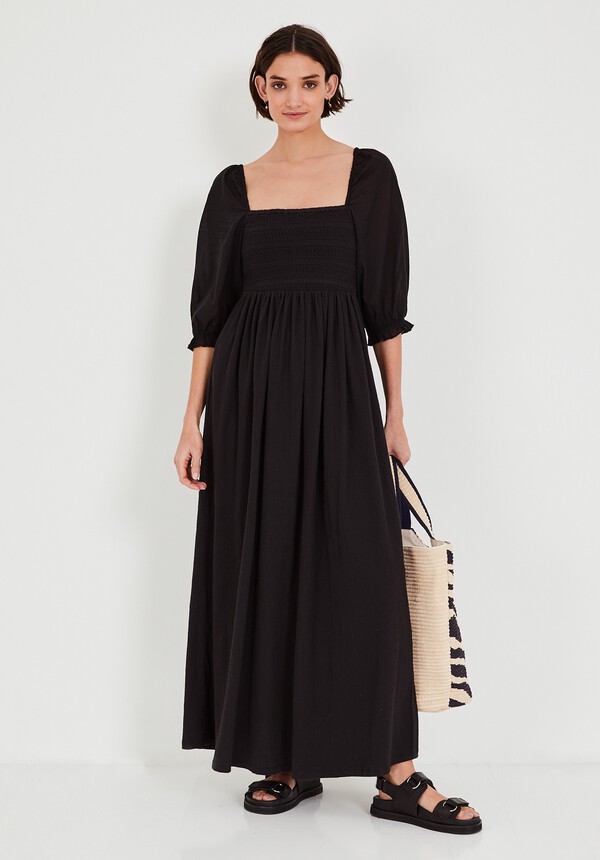 Puff Sleeve Jersey Dress