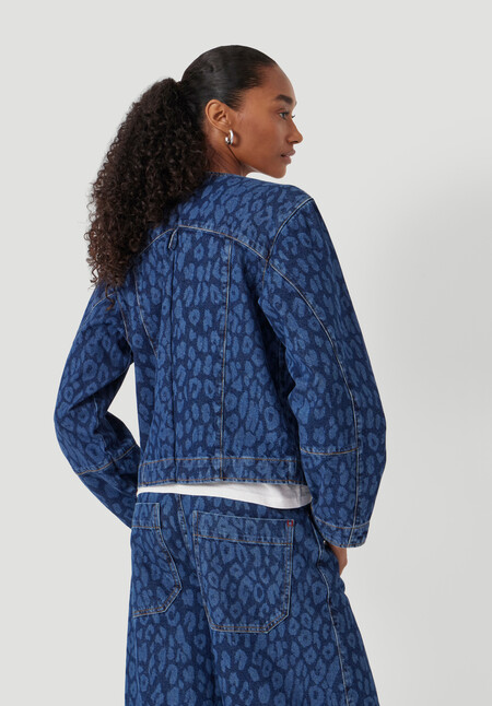Velma Leopard Print Denim Jacket