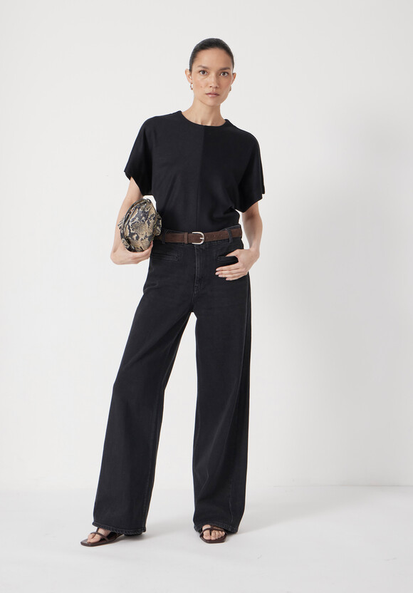 Seam Detail Short Sleeve Top