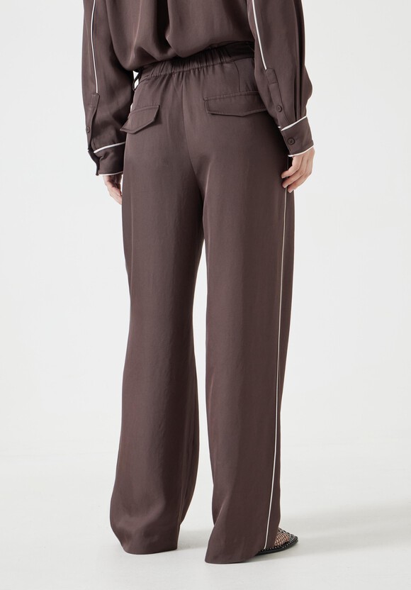Carys Piping Detail Wide Leg Trousers