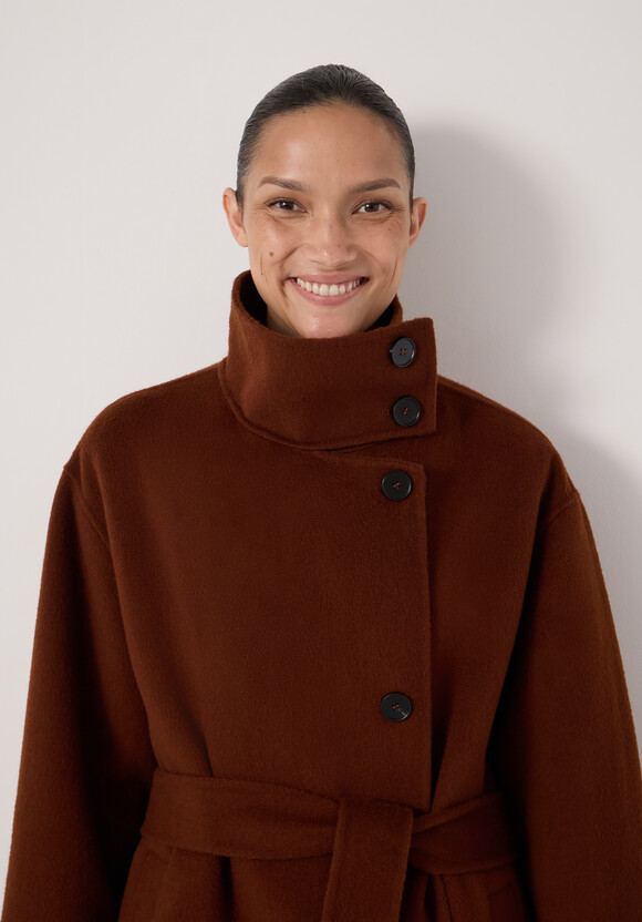 Pure Wool Double Faced Belted Coat