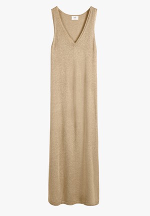 Lurex Sleeveless Knitted Midi Dress