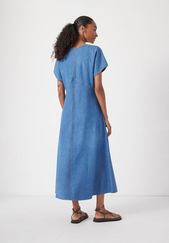 Grace V Neck Denim Dress