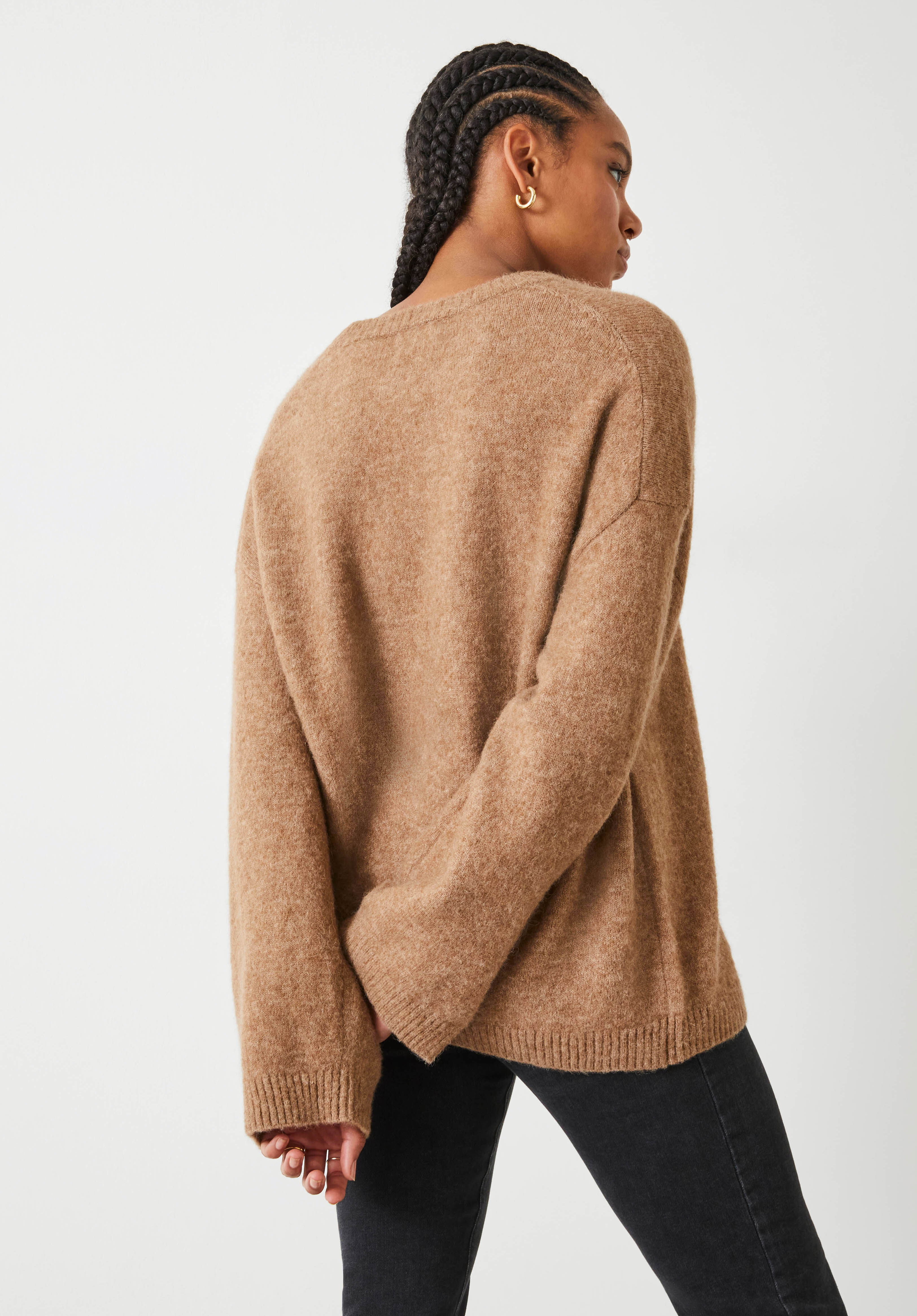 Elaine Slouchy Fit Wool Blend Jumper Camel hush