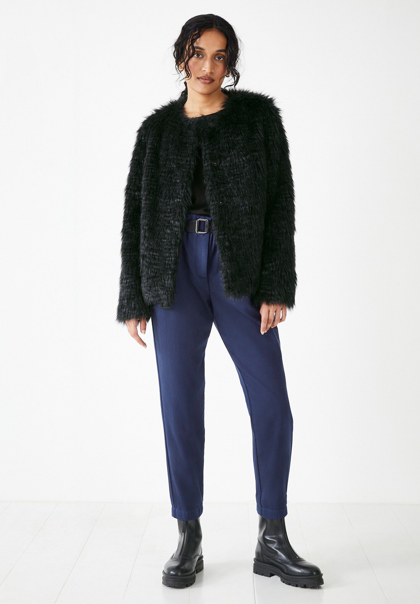 Dita Faux Fur Coat Black hush